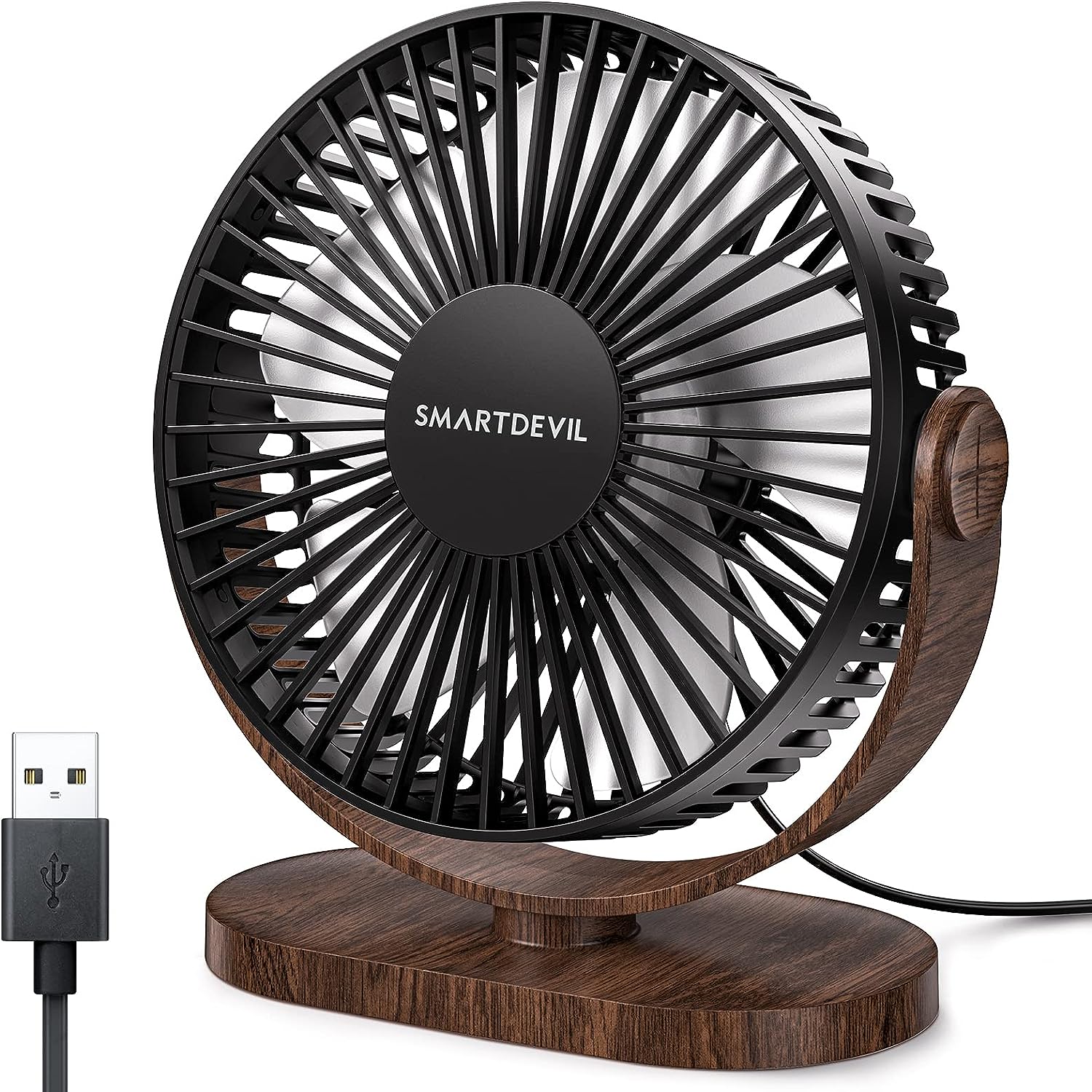 SmartDevil USB Small Desk Fan, Speeds Portable Desktop Table Fan, 90