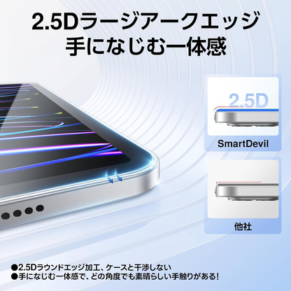「Smart Box」iPad 用  SmartDevil強化ガラスフィルム  保護フィルム 自動除塵 超簡単貼り付け 落下保護 気泡ゼロ 滑らかな手触り 指紋防止 アイパッド 用 強化ガラス