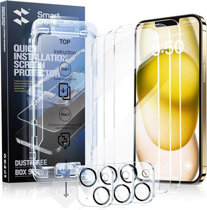 Screen Protector with Camera Lens Protector for iphone (3 Pack)