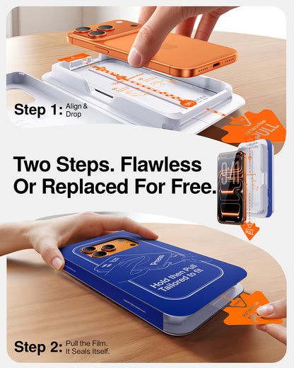 Blue Light Filter, VisualCare Screen Protector | iPhone 16-17 Series | SmartPull Box Install (3 Pack)