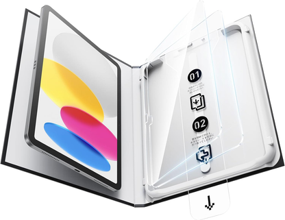 「Smart Box」iPad 用  SmartDevil強化ガラスフィルム  保護フィルム 自動除塵 超簡単貼り付け 落下保護 気泡ゼロ 滑らかな手触り 指紋防止 アイパッド 用 強化ガラス