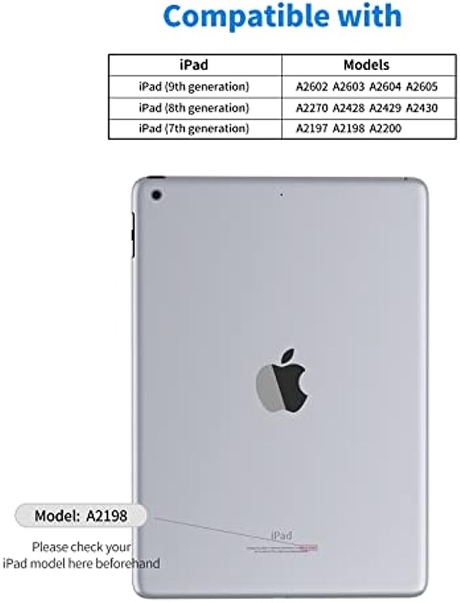 SmartDevil Custodia for iPad 8 Generazione 2020/ Custodia per iPad 7 Generazione 2019 con Funzione Sveglia/Sonno Auto e Supporto, Sottile e Leggero Custodia iPad 10.2 con Traslucida TPU Cover Grigio