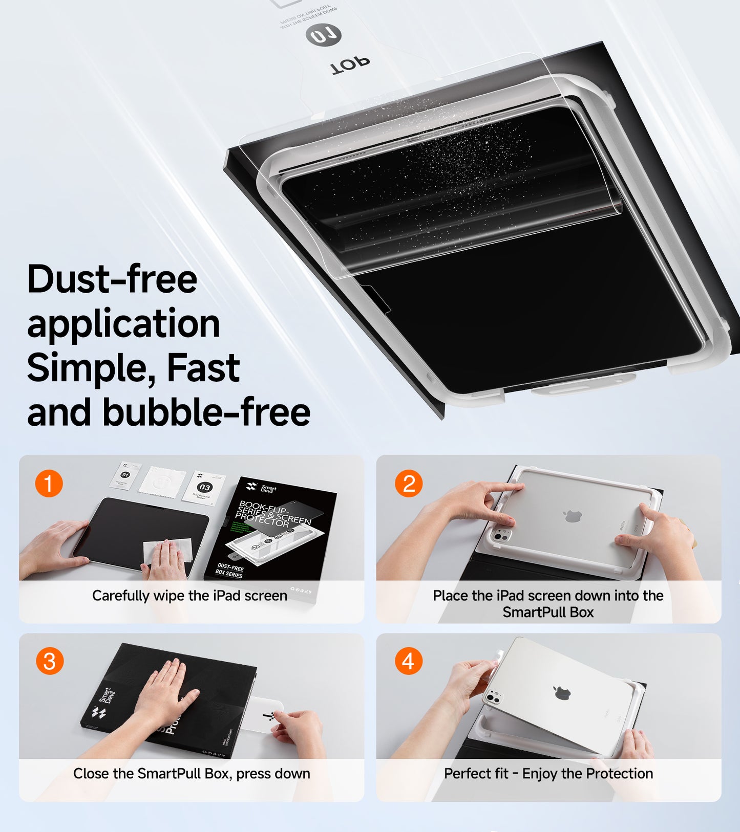 Ultra-Clear Screen Protector | iPad 6–11th Gen, Pro and Air | SmartPull Box Install (2 Pack)