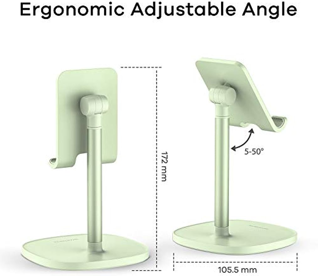 SmartDevil Soporte Tablet, Ergonómico Soporte Móvil Mesa para 4 a 11", Multiángulo Soporte para Movil, Compatible con iPad, Switch, Huawei, XiaoMi, Antideslizante Soporte para Tablet Cama-Verde