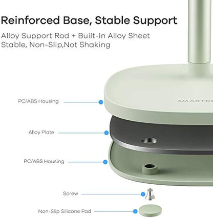 SMARTDEVIL Soporte para tableta, Porta tableta ergonómico, Soporte para teléfono inteligente Regulable por videochiamata, Porta celular compatible con iPad, Switch, iPhone, Kindle(4-11"), Porta celular da Tavolo-Verde