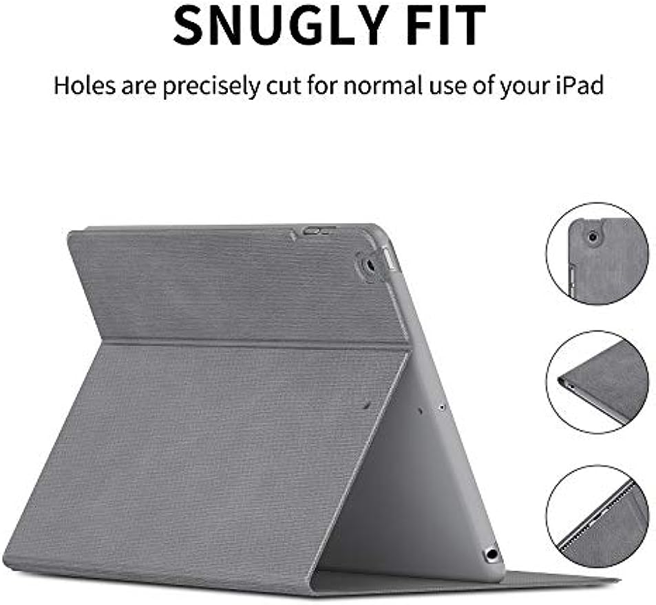 SmartDevil Custodia for iPad 8 Generazione 2020/ Custodia per iPad 7 Generazione 2019 con Funzione Sveglia/Sonno Auto e Supporto, Sottile e Leggero Custodia iPad 10.2 con Traslucida TPU Cover Grigio