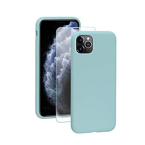 SMARTDEVIL iPhone 11 Pro Hülle Silikon [Freier Schutzfilm] Widerstandsfähig Dünn Handyhülle Luxusausgabe Silikon iPhone 11 Pro Schutzhülle mit Soft Microfaser Tuch Futter Bumper Case Cover