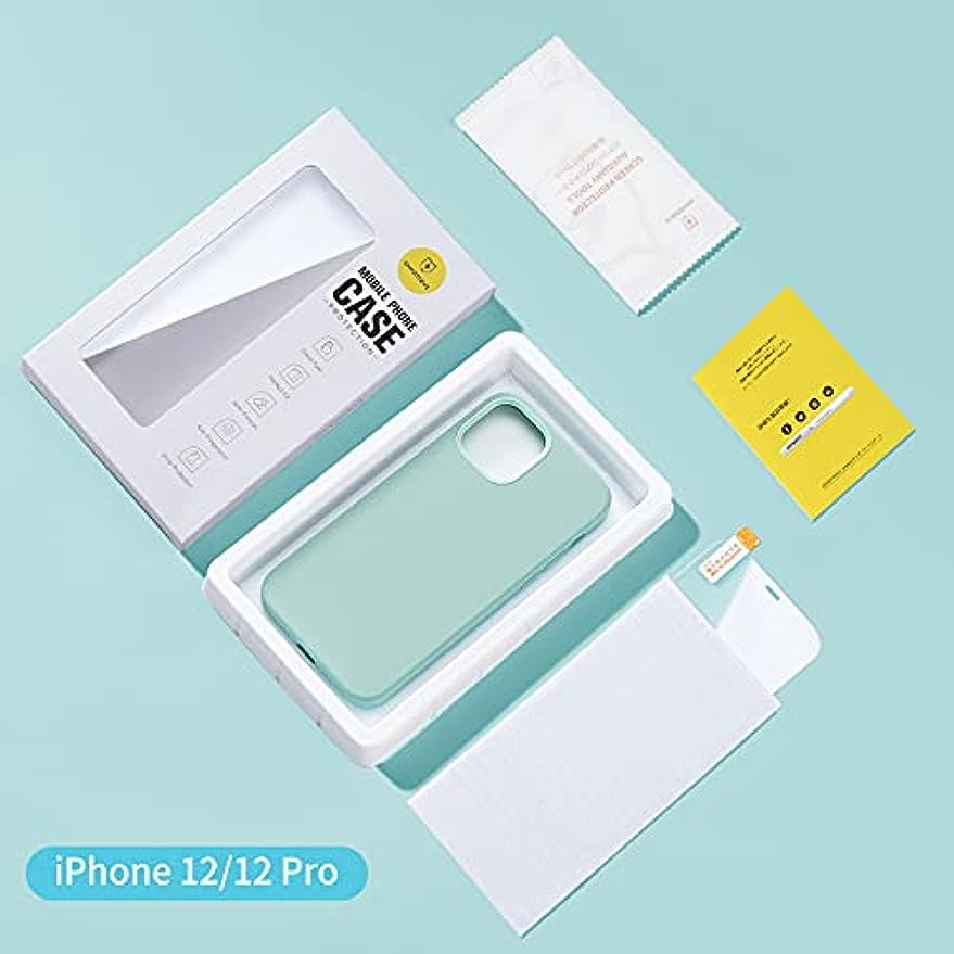 SMARTDEVIL Schutzhülle aus Silikon, kompatibel mit iPhone 12 / iPhone 12 PRO, mit kostenloser Schutzfolie, 6,1 Zoll, Schutz vor Körperverletzung und Schutz mit Schutzhülle aus Mikrofaser, Blau