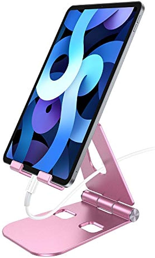 SmartDevil Supporto Tablet, Alluminio Porta Tablet Telefono Tavolo Regolabile Stand Dock per Dispositivo da 4 a 12'' per Pad PRO Pad Air Pad Mini Samsung S10 S9 Tab Nintendo Switch iPhone ECC-Oro Rosa