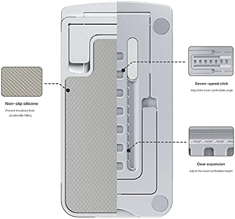 SmartDevil Handy-Halterung, Handy-Halterung, Dock-Basis für Handys, für iPhone 12 11 Pro MAX XS XS MAX XR X 8 7 6 Plus 5 4, Samsung S10 S9 S8, Huawei, 4-12 Zoll – Grau