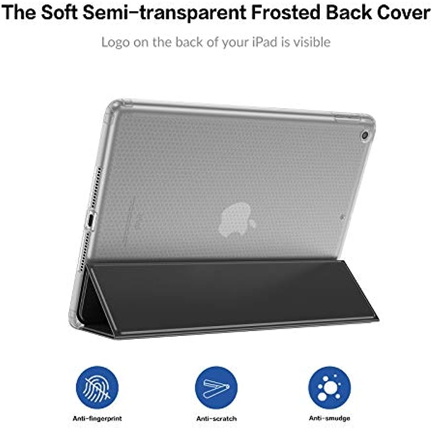 SMARTDEVIL Custodia per iPad 10.2 2019/2020, Leggero e Sottile Custodia per iPad 8 Generazione/Custodia per iPad 7 Generazione con Auto Sveglia/Sonno, Smart Cover per iPad 10.2 Nero