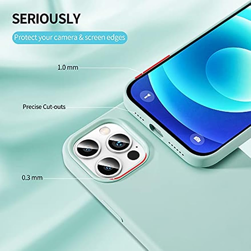 SmartDevil Funda de Silicona Compatible iPhone 12 Pro MAX con Gratis Vidrio Templado Protector de Pantalla, 6.7", Sedoso Suave, Cubierta a Prueba de Golpes con Forro de Microfibra-Azul