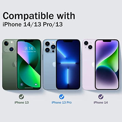 SMARTDEVIL Vetro Temperato per iPhone 13/13 Pro 6,1 Pollici, 2 Pezzi Pellicola Prottetiva, Full Coverage Pellicola Schermo, 9H Hardness
