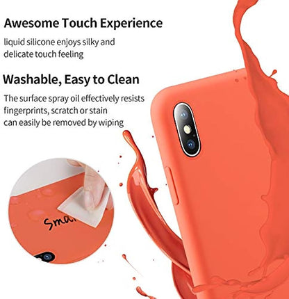 SMARTDEVIL Cover iPhone XS Max,[Libero Pellicola Vetro Temperato] Custodia Antiurto Gomma Gel Silicio Liquido con Fodera Tessile Microfibra Morbida Custodia iPhone XS Max Silicone Protettiva