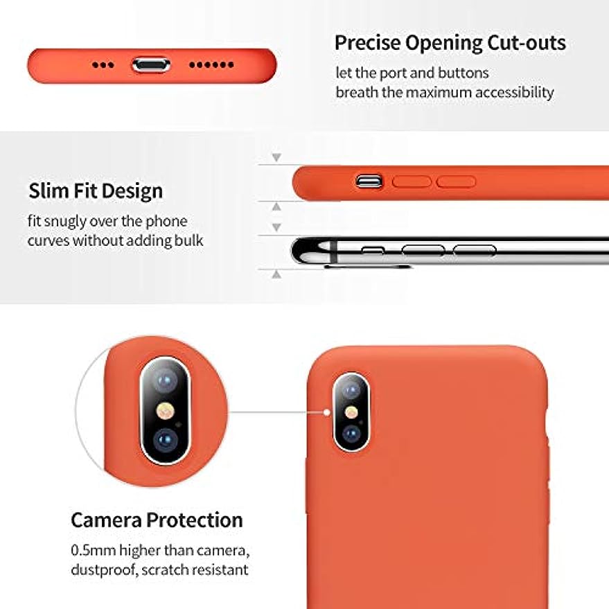 SMARTDEVIL Cover iPhone XS Max,[Libero Pellicola Vetro Temperato] Custodia Antiurto Gomma Gel Silicio Liquido con Fodera Tessile Microfibra Morbida Custodia iPhone XS Max Silicone Protettiva