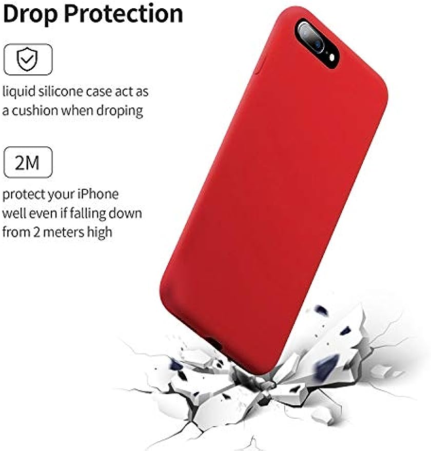 SmartDevil Funda para iPhone 7 Plus/8 Plus Protector de Pantalla, Funda de Goma de Gel de Silicona Líquida a Prueba de Golpes Cojín de Forro de Tela de Microfibra Suave para iPhone 7 Plus/8 Plus