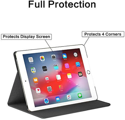 SmartDevil Cover para iPad 6a Generazione/Cover for iPad 5a Generazione in Stile Retrò, Sottile e Leggere Custodia for iPad 9.7 2018/ Custodia per iPad 9.7" 2017 con Funzione Sveglia/Sonno Auto, Nero