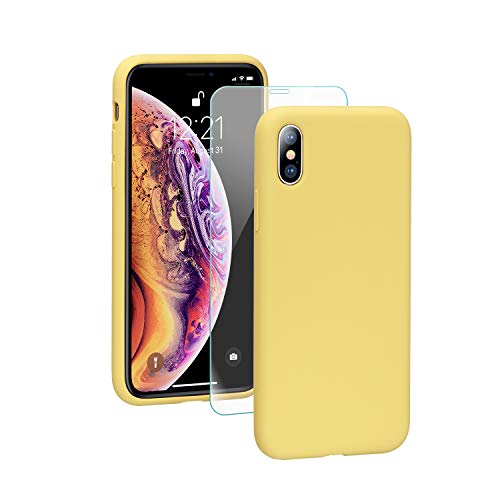 SMARTDEVIL iPhone XS MAX Hülle Silikon [Freier Schutzfilm] Stoßfest Dünn Handyhülle Luxusausgabe Silikon iPhone XS MAX Schutzhülle mit Soft Microfaser Tuch Futter Bumper Case Cover