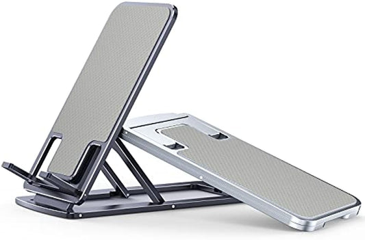 SmartDevil unterstützt Aluminium-Tablet, ultradünnes Teleskop-Telefon-Dock, einstellbare Handy-Halterung für iPhone, iPad Pro Air Mini, Huawei, Samsung Tab S10, Switch, 4–12 Zoll – Silber