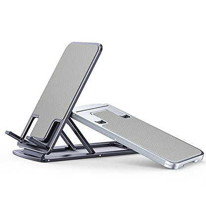 SmartDevil Support Telephone Métallique, Porte Téléphone Télescopique & Pliable, Support Tablette Réglable & Ultrafin, Pour iPhone, iPad Air Mini, Huawei, Samsung Tab S10, Kindle (4 à 12 in) - Argenté