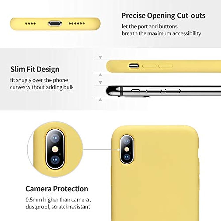 SmartDevil Funda Adecuada para iPhone SE 2020/8/7 +Protector de Pantalla, [Totalmente Protectora] Funda de Gel de Silicona líquida Funda,Microfibra Suave Cojín para iPhone SE 2020/8/7-Amarillo