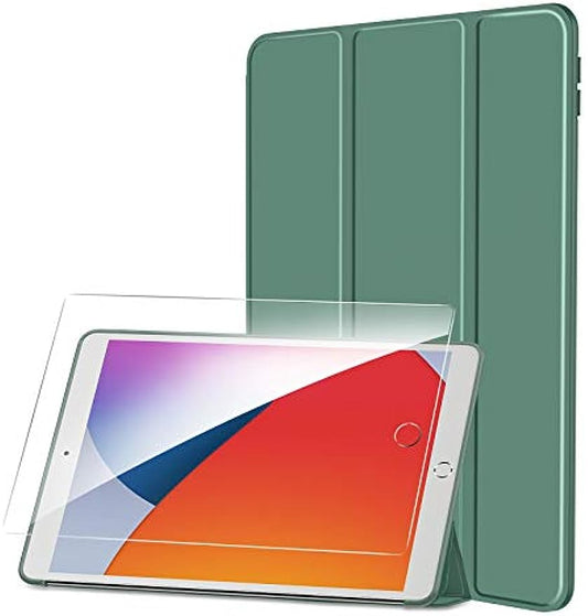 SmartDevil Schutzhülle für iPad 8. Generation 2020 / Hülle für iPad 7. Generation 2019 + HD-Schutzhülle, Schutzhülle für iPad 10.2 mit Auto-Sueño/Estela y Soporte, Delgada Carcasa für iPad 7/8, Grün