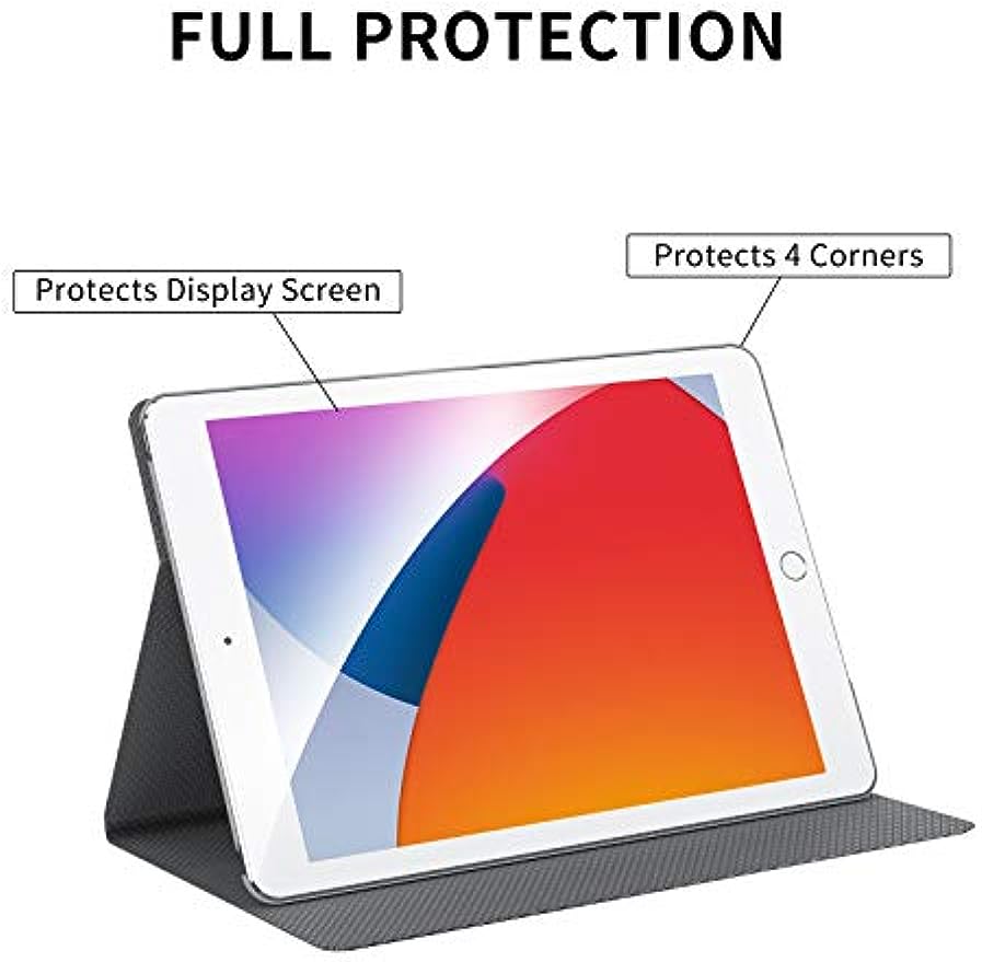 SmartDevil Custodia per iPad 8 Generazione 2020/ Custodia per iPad 7 Generazione 2019 con Funzione Sveglia/Sonno Auto e Supporto, Sottile e Leggero Custodia iPad 10.2 con Traslucida TPU Cover Grigio