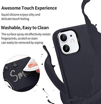 SmartDevil Silikonhülle für kompatibles iPhone 12 Mini mit kostenlosem Vidrio Templado Protector auf der Rückseite, 5,4 Zoll, weiches Gehäuse, geschlossene Tasche mit schwarzer Mikrofaser-Hülle