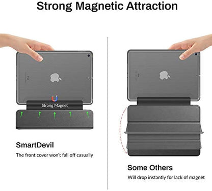 SMARTDEVIL Custodia per iPad 10.2 2019/2020, Leggero e Sottile Custodia per iPad 8 Generazione/Custodia per iPad 7 Generazione con Auto Sveglia/Sonno, Smart Cover per iPad 10.2 Nero