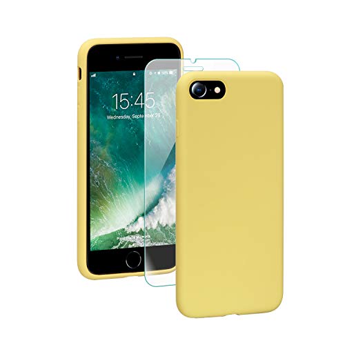 SMARTDEVIL iPhone SE 2020/8/7 Hülle Silikon [Freier Schutzfilm] Stoßfest Dünn Handyhülle Luxusausgabe Silikon iPhone SE 2020/8/7 Schutzhülle mit Soft Microfaser Tuch Futter Case Cover