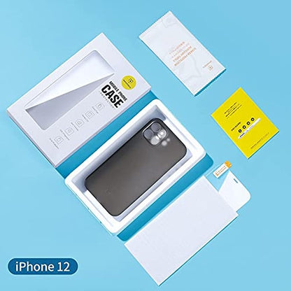 SmartDevil Carcasa Ultrafina para iPhone 12 con Cristal blindado Gratuito, Slim Matte iPhone 12 Case Softcase Anti Scratch Cover Antihuellas Teléfono Móvil para iPhone 12 (6.1 Pulgadas)