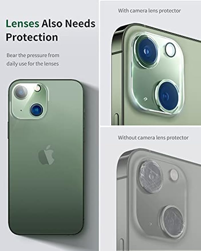 SmartDevil Protection Glass per iPhone 13 6.1 Pollici, 3 Pezzi di Film Protettivo e 2 Pezzi di Film per Fotocamere, Film per la Protezione da Display HD, Film blindato No Bolle