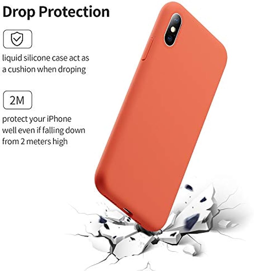 SMARTDEVIL Cover iPhone XS Max,[Libero Pellicola Vetro Temperato] Custodia Antiurto Gomma Gel Silicio Liquido con Fodera Tessile Microfibra Morbida Custodia iPhone XS Max Silicone Protettiva