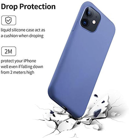 SmartDevil Funda Adecuado para iPhone 11 + Protector de Pantalla, [Totalmente Protector] Funda de Goma de Gel de Silicona líquida Funda .Microfibra Suave Funda para iPhone 11 - Púrpura