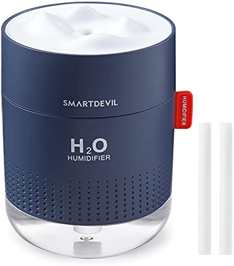 SmartDevil Humidificador 500ml, humidificadores ultrasónicos de aire con alimentación USB, apagado automático para el el hogar, dormitorio, la oficina,Sin batería,Aceite esencial prohibido - 2 Filtros