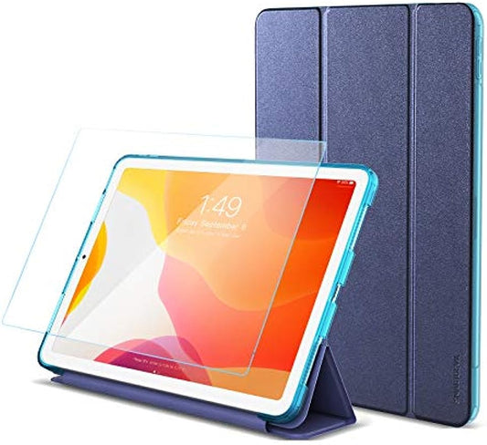 SMARTDEVIL 10,9" Schutzhülle für iPad Air 4 mit Portemonnaie, weiche Hülle für iPad Air 2020 + gehärtetes Glas, magnetische Hülle für iPad Air 4 mit automatischer Funktion Sveglia/Sonno und Support, Blau