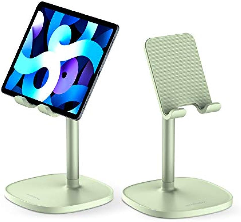 SmartDevil Soporte Tablet, Ergonómico Soporte Móvil Mesa para 4 a 11", Multiángulo Soporte para Movil, Compatible con iPad, Switch, Huawei, XiaoMi, Antideslizante Soporte para Tablet Cama-Verde