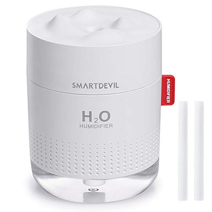 SmartDevil Mini Humidificador de aire para bebé, Pas de batería, Humidificador de aire portátil para casa, Humidificador de aire USB Chambre Silencieux pour Bureau, Arrêt Automatique(500ml) - 2 filtros