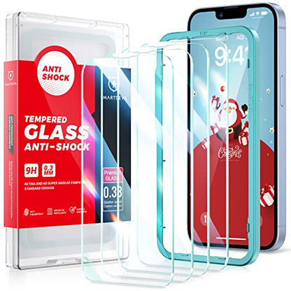 SmartDevil 3er-Pack Displayschutzfolie für iPhone 14 Plus/ 13 Pro Max, [Auto-Ausrichtungs-Kit], [10-fach bruchsicher in Militärqualität], [Kristall-HD-klar], kratzfestes gehärtetes Glas, blasenfrei, hüllenfreundlich, berührungsempfindlich, ultradünn