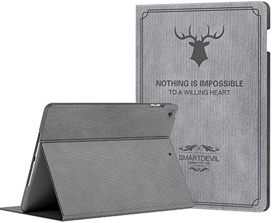 SmartDevil Custodia per iPad 8 Generazione 2020/ Custodia per iPad 7 Generazione 2019 con Funzione Sveglia/Sonno Auto e Supporto, Sottile e Leggero Custodia iPad 10.2 con Traslucida TPU Cover Grigio