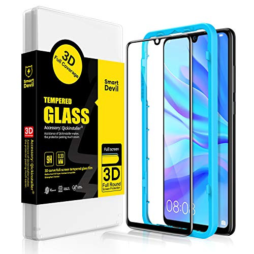 SMARTDEVIL Huawei P30 Lite Schutzfolie,Huawei P30 Lite Full Glue Coverage [mit Installation Werkzeug] 9H Härte,Blasen und HD Anti-Öl, Schutzfolie für Huawei P30 Lite