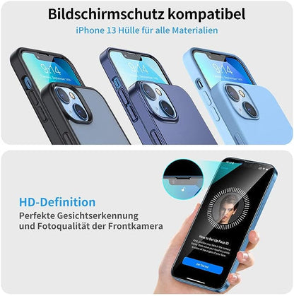 SMARTDEVIL 3+3 Diamond Templado Film iPhone 13 diseño de vidrio protector [Alemán 10H Ultra HD] [Grado Militar 20X Protección] iPhone 13 vidrio protector Ayuda de posicionamiento profesional
