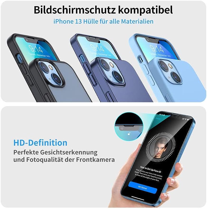 SMARTDEVIL [3 + 3 Folien mit gehärtetem Glas für das iPhone 13, mit Unterstützung für die Installation des Telefons, 3 Folien mit Glas für den Kameraschutz, Anti-Graffiti, 9H-Dauerhaftigkeit