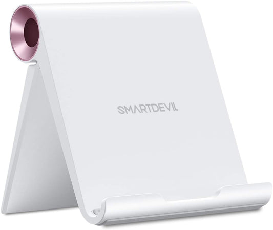 SMARTDEVIL Support Tablette Téléphone Bureau Réglable et Pliable Support Dock Compatible avec iPhone 11 Pro Max 11 X 7, Pad Pro 2019, Pad Air, Pad Mini, Huawei, Samsung, Nintendo Switch - Rose