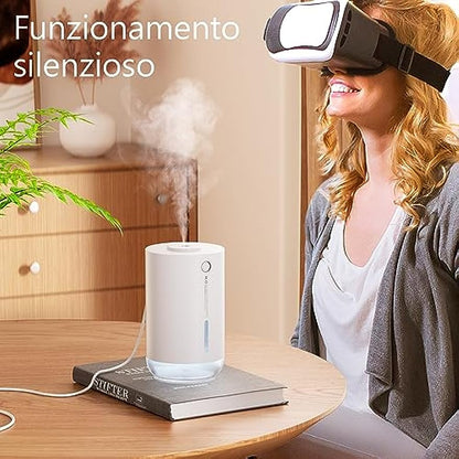 SMARTDEVIL Umidificatori da 500 ml per camera da letto, umidificatore da scrivania, umidificatore personale USB per camera da letto, ufficio, viaggi, piante, spegnimento automatico, 2 modalità di