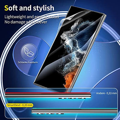 [3+3 pezzi] SmartDevil Vetro Temperato per Samsung Galaxy S22 Ultra Protective Film (non vela) Film di protezione del display HD [Compatibile per sensore di impronte digitali] [Free vescicale]