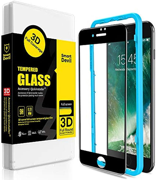 SMARTDEVIL Schutzfolie für das iPhone SE 2020/8/7, Kristallglas für das iPhone SE 2020/8/7, Vidrio Templado [Einfache Installation] [3D-Randrot] für das iPhone SE 2020/8/7