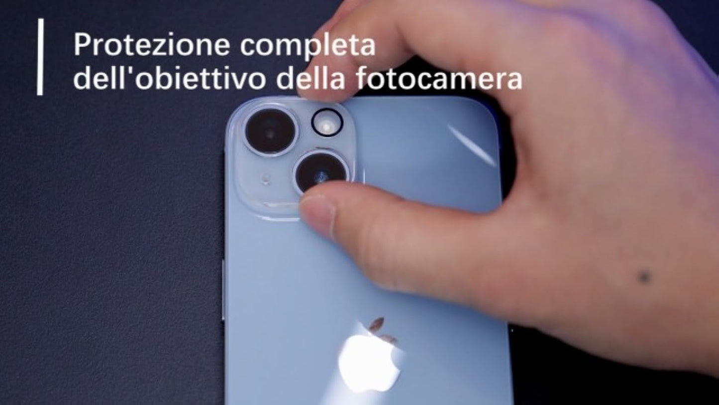 SMARTDEVIL per iPhone 13 6,1 Pollici, 3 Pezzi Pellicola Prottetiva e 2 Pezzi Pellicola Fotocamera, Pellicola Schermo 9H Hardness