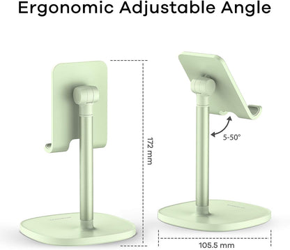 SMARTDEVIL Tablet-Ständer, Tablet-Halter Schreibtisch, verstellbarer Winkel, Videoanruf-Tischhalterung, kompatibel mit iPad Mini Samsung S21 Ultra S20 FE S10 Note20 Huawei P30 iPhone 12 11 Pro Max XR XS 8 7 SE-Grün