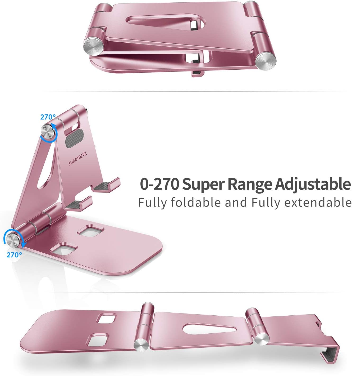 SMARTDEVIL Soporte para tableta, soporte para tableta, soporte para tableta, soporte estabilizador para tableta para iPad Air/Pro/Mini, para juegos, hogar, con iphone12 pro/max, Samsung, Huawei de 4 a 12,9 pulgadas, color rosa